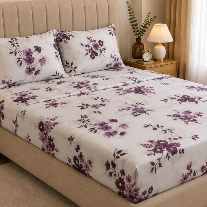 printed cotton sheet flower